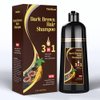 Dark Brown Hair Dye Shampoo 3 in 1 Herbal Shampoo for Women Men, Color Coverage Shampoo for Women and Men - 500ml (Dark Brown)