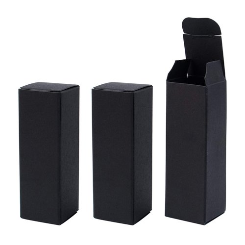 AUEAR, 50 Pack Lipstick Boxes 1.1x1.1x3.34 inch Black Rectangle Lip Balm Lip Gloss Box Packaging Box Gift Boxes Foldable Recyclable
