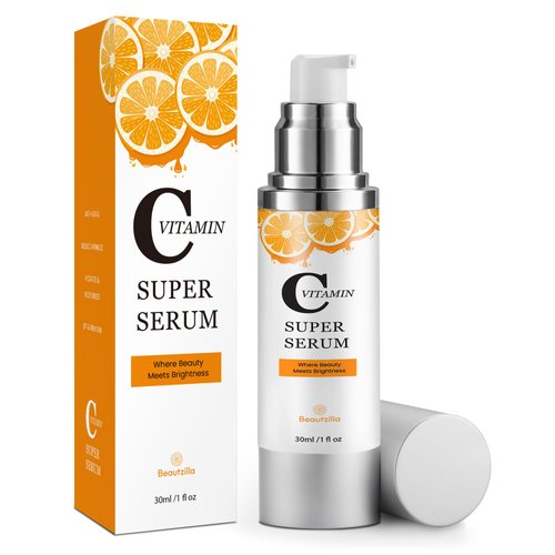 Super Vitamin C Serum for Face with Hyaluronic Acid and Vitamin E - Age-Defying Serum for Dark Spots, Fine Lines, Wrinkles for Women Over 50, Penetrating For Mature Skin, All-in-One Formula - 1 fl oz