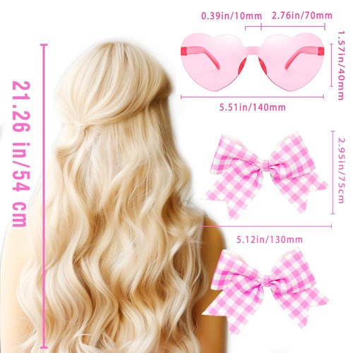 ONEPEACE Long Blonde Wig with Bangs Long Curly Wavy Blonde Wig for Women Synthetic Wig 28 Inches Wig for Halloween Costume Women and Girl (Long Blonde Curly)