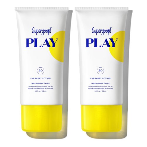 Supergoop! PLAY Everyday SPF 30 Lotion - 5.5 oz, Pack of 2 - Broad Spectrum Body & Face Sunscreen for Sensitive Skin - Water & Sweat Resistant - Great for Active Days