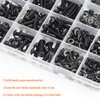 HELIFOUNER 1280 Pieces Button Head Socket Cap Screw Bolts, Flat Washers and Nuts Assortment Kit, 10.9 Grade Alloy Steel, Full Thread (M2 M3 M4 M5)