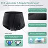 Incontinence Underwear for Men 2 Pack Washable Urinary Briefs with Front Absorbent Area Mens Incontinence Brief Leakproof Urinary Incontinence Brief Reusable Urinary Incontinence Underwear(Black, XL)