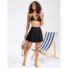 Kayrth Women's High Waisted Swim Skirt with Zipper Pockets Tummy Control Bathing Suit Swimsuit Tankini Bottoms Black