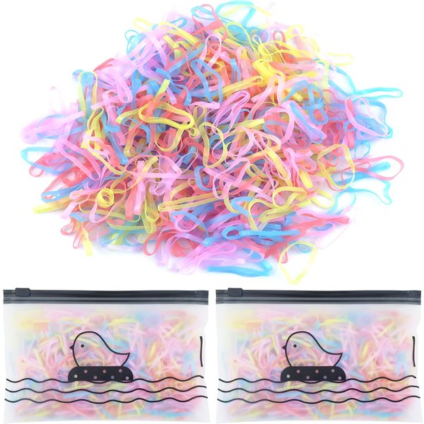 ArtCute Small Elastic Hair Rubber Bands Baby Hair Ties Mini Soft Elastic Bands for Toddler Kids Girls Braids Hair, 2000 Pcs Pack (Multicolor)