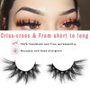 GOO GOO Mink Eyelashes, Middle Long Crossed Cluster Type False Eyelashes 20mm Natural Layered Effect Hand Made Strips Siberian 3D Mink Lashes Fluffy Full Fake Eyelashes