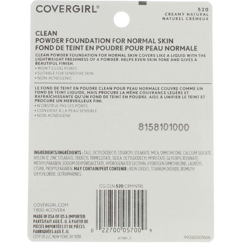 CoverGirl Simply Powder Foundation, Creamy Natural [520] 0.41 oz (Pack of 3)