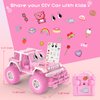 NQD Pink RC Cars with DIY Stickers, Remote Control Car for Girls, 80 Min Play Jeep 2.4GHz Off Road RC Trucks, Birthday Christmas Little Girl Toys Gifts for 3-8 Years Old