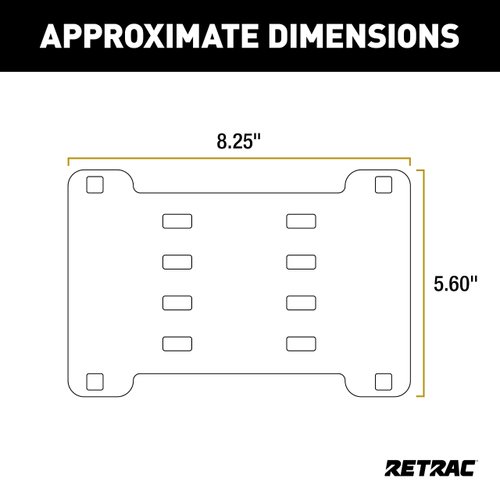 Retrac 205495 3-Inch Grille Guard License Plate Bracket