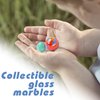 Shindel 125PCS Glass Marbles Bulk, Round Glass Beads with Marble Jar Assorted Style Kid Marbles Game Marble Run Vase Fillers