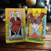OMNITO Original Tarot Cards in Spanish | 78 Card Deck | Pocket-Sized (4.13" x 2.3") Spanish Deck | Fortune Telling Cards | Classic Meanings with Online Guide for Beginners