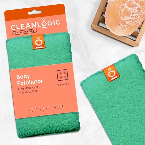Cleanlogic Bath and Body Small Exfoliating Body Scrubber, Assorted Colors (Pack of 6)
