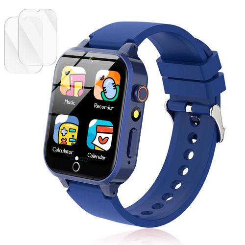 Luyiilo Smart Watch for Kids, with 26 Puzzle Games, Touch Screen, HD Camera, Alarm Clock, Toys for Ages 4-12 Years Old.Birthday Gift for Boys Girls (Blue)
