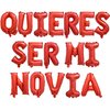 2 Set 34Pcs Red QUIERES SER MI NOVIA Letter Balloons 16in Balloon Foil Letter Decorations Party Decor Red Letter Balloons QUIERES SER MI NOVIA Party Supplies