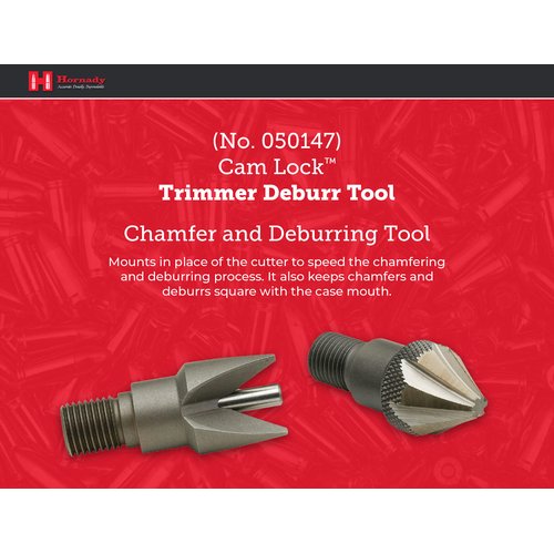 Hornady Cam Lock Trimmer Deburr Tool 050147 - Durable Chamfer and Deburring Heads Mount onto Cam Lock Case Trimmer -Case Prep Reloading Tools for Removing Burrs on Inside/Outside of Case Necks