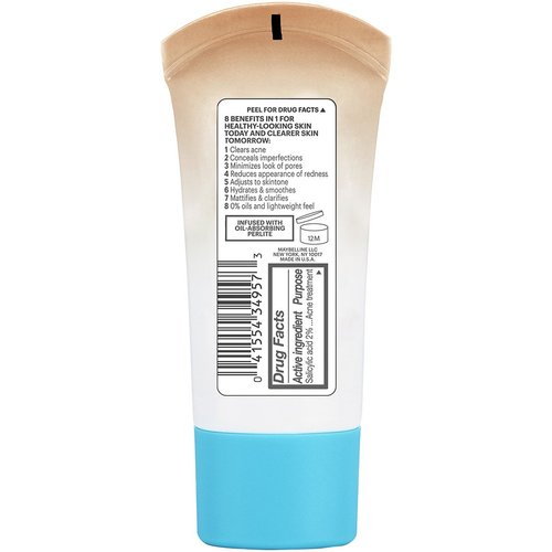 Maybelline Dream Pure Skin Clearing BB Cream, 8-in-1 Skin Perfecting Beauty Balm With 2% Salicylic Acid, Sheer Tint Coverage, Oil-Free, Medium, 1 Count