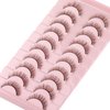 False Eyelashes Natural Look Eye Lashes Short Wispy False Eyelashes 10mm 3D Fluffy Fake Lashes Pack 10 Pairs Strip Volume by Geeneiya - Brown Mixed Black