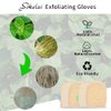 Exfoliating Loofah Mitt Shower Gloves - Bath Glove Body Scrubber Exfoliator for Remove Dead Skin, Loofa Scrub Mittens for Exfoliation, Double-Sided Luffa Sponges Facial Body Pads for Men Women Bathing