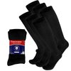 6 Pairs of Diabetic Over The Calf - Knee High Cotton Socks (Black - 6 Pairs, Fit Men's Shoe Size 10-12)