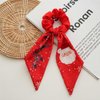 Christmas Hair Ties for Girl Ear Bow Hair Tie Red Tail Hair Bow Hair Scrunchies Christmas Hair Accessories for Women TSFQ13 (Red)