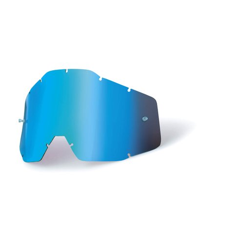 100% Goggle Replacement Lens - Racecraft 1, Accuri 1, Strata 1 Compatible (Anti-Fog-BLUE MIRROR)