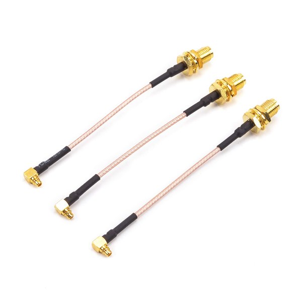 Readytosky FPV Antenna Extension Cable 90 Degrees MMCX to SMA Female Antenna Adapters(3PCS)