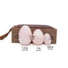 THY COLLECTIBLES Set of 3 Drilled Yoni Eggs Rose Crystal Quartz Jade Egg for Kegel Exercise Pelvic Floor Muscles Vaginal Exercise Ben Wa Ball Health Care for Women Brocade Gift Box & Pouch