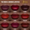 Juvia's Place Reds & Berries Velvety Matte Lipsticks The Reds Afrik - Blood Red, Soft-Matte Lipstick, Hydrating, Highly Pigmented, Creamy, Smooth, and Long-Lasting