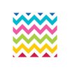 Party Perfect Disposable Chevron Print Beverage Napkins Tableware, Multicolored, Paper, 5" x 5", Pack of 16