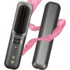 Portable Hair Straightener Brush, 30s Fast Heating Mini Hair Straightener for Travel, 9 Temp Setting Cordless Hair Straightener Brush, Ionic Hair Straightener Comb for Women Girls