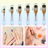 6PCS Acrylic Nail Brush Set, 4/8/10/12/14/16. Kolinsky Nail Art Brushes for Acrylic Application, Sturdy Handle Oval Shaped Acrylic Powder Nail Design Tools for Professional Manicure DIY Home