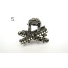 Generic Small dark silver metal hair claw clip with crystals stocking stuffer gifts (Pattern: 2), 1 Count (Pack of 1)