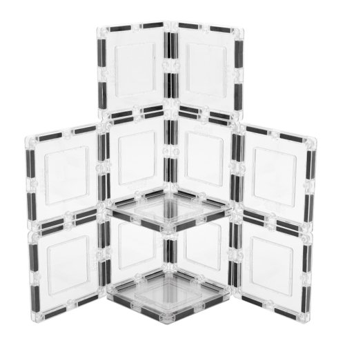 PicassoTiles Clear Transparent Magnetic Building Tiles Blocks Expansion Construction Set Magnets STEM Learning Kit Educational Toys Preschool Toddler Children Boys and Girls Ages 3+ Years