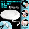 2 Rolls Tubular Bandage Elastic Net Wound Dressing Stretch Dressing Retainer Tubular Elastic Gauze Bandage for Wound Arm, Without The Use of Adhesive Tape (Size 1/0.59 Inch x 16.4 Yard Stretched)