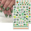10 Sheets St. Patrick's Day Nail Art Stickers Shamrocks Nail Decals 3D Self-Adhesive Luck of The Irish Sticker Decals Leprechaun Hat Green Shamrock Nail Design Sticker for Women Girls DIY Manicure Art