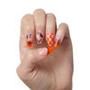 KISS Voguish Fantasy Halloween Nails, Orange, Medium Length, Coffin Shape, Pink Gel Nail Glue (2g), Mini Nail File, Manicure Stick, & 28 Fake Nails