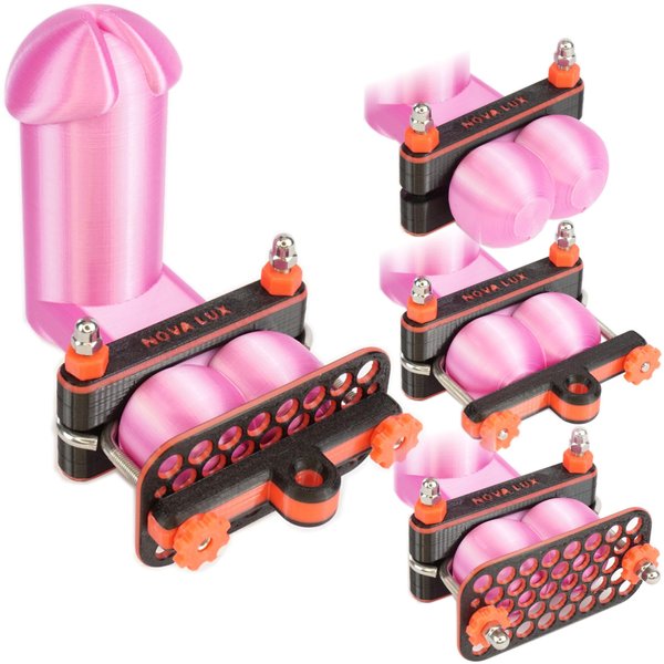 CBT BDSM Testicle clamp and Compression Device with Weight Suspension Function – red and Black Nova Lux Set – Erotic Toy for Men
