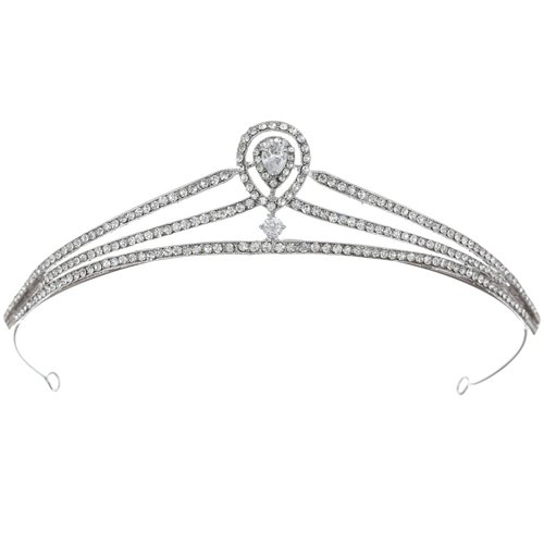 SAMKY Celtic Design Bride's Bridal Tiara Silver Crystal Wedding for Women Exquisite Accessories
