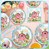 122PCS Farm Animal Party Supplies for Boys Baby Shower Party Blue Barn Animal Theme Birthday Decorations Barnyard Tableware Set Plate Napkins Forks Dinnerware for 20 Guests