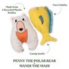 GRRREEN Stuffed Animal Cat Toy | Mahi and Polar Bear Mixed Bundle | Value 2-Pack for Indoor Cats | Cute Interactive Plush Toys | Made of Eco-Friendly Materials - Go Green!