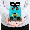 Big Dot of Happiness Smash and Crash - Monster Truck - Square Favor Gift Boxes - Boy Birthday Party Bow Boxes - Set of 12
