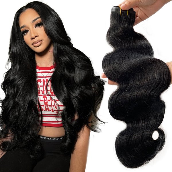 Seamless Clip in Hair Extensions Human Hair, Body Wave Natural Black Hair Extensions Real Human Hair Clip in Extensions, 7pcs 100G 18 Inch Ubetta Remy Human Hair Extensions for Women
