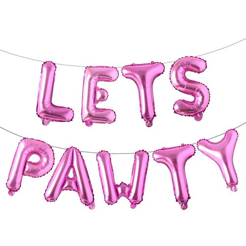 9PCS 16&#39;&#39; Foil Balloon Dog Pet Birthday Lets Pawty Balloons,Happy Birthday Banner for Pet Dog Par...