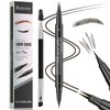 Eyebrow Pen - Eyebrow Pencil, Brow Pencil 2-in-1 Dual-Ended Microblading Eyebrow Pen with Micro-Fork-Tip and Precise Brush-Tip Create Natural Hair-Like Brows, Last All-Day, Black Brown