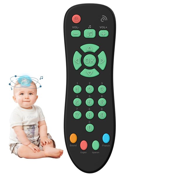 APSUAE Baby TV Remote Control Toy with Light and Sounds, Kids Musical Early Education Learning Realistic Toddler Remote Toys for Preschool Infant Toddlers Boys Girls Child 6M+