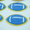 SaktopDeco 9 PCS Blue Football Patch Gold Edges Football Iron On Patches Sew On Chenille Embroidery Patches for DIY Decoration Clothes