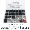 1000pcs Universal RC Screw Kit Screws Assortment,Set Hardware Fasteners for Traxxas Axial Redcat HPI Arrma SCX10 Losi 1/8 1/10 1/12 1/16 Scale RC Cars Trucks Crawler, RC Screw Kit, Car Body Clips Pins