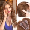Rich Choices Hair Toppers for Women Real Human Hair Remy Human Hair Topper for Women 12inch #4 Medium Brown Hair Toppers for Thinning Hair Clip in Hair Topper Silk Base More Realistic