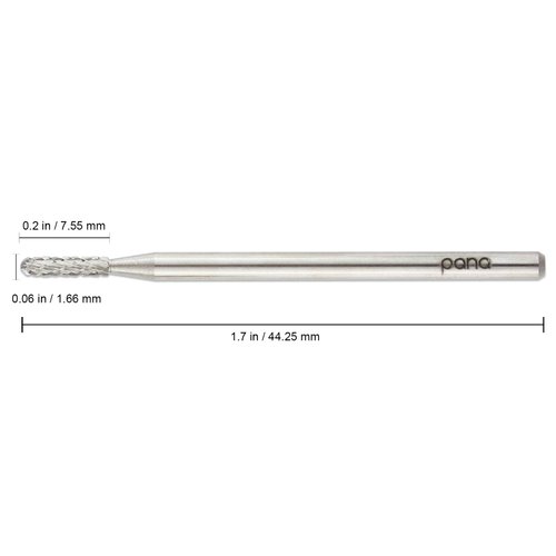 Premium PANA 3/32" Cuticle Clean Nail Carbide Bit for Professional, Nail Salon, Nail Trimmer, Under Nail Cleaner, Electric Drill Machine, Manicure Tools (Silver Round Bit, Medium)