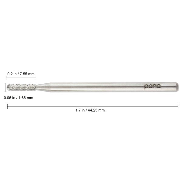 Premium PANA 3/32" Cuticle Clean Nail Carbide Bit for Professional, Nail Salon, Nail Trimmer, Under Nail Cleaner, Electric Drill Machine, Manicure Tools (Silver Round Bit, Medium)